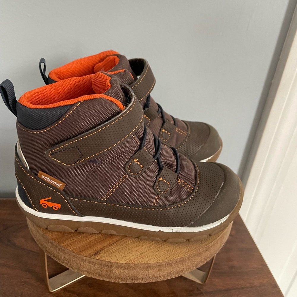 See Kai Run Brown and Orange Kids Boots